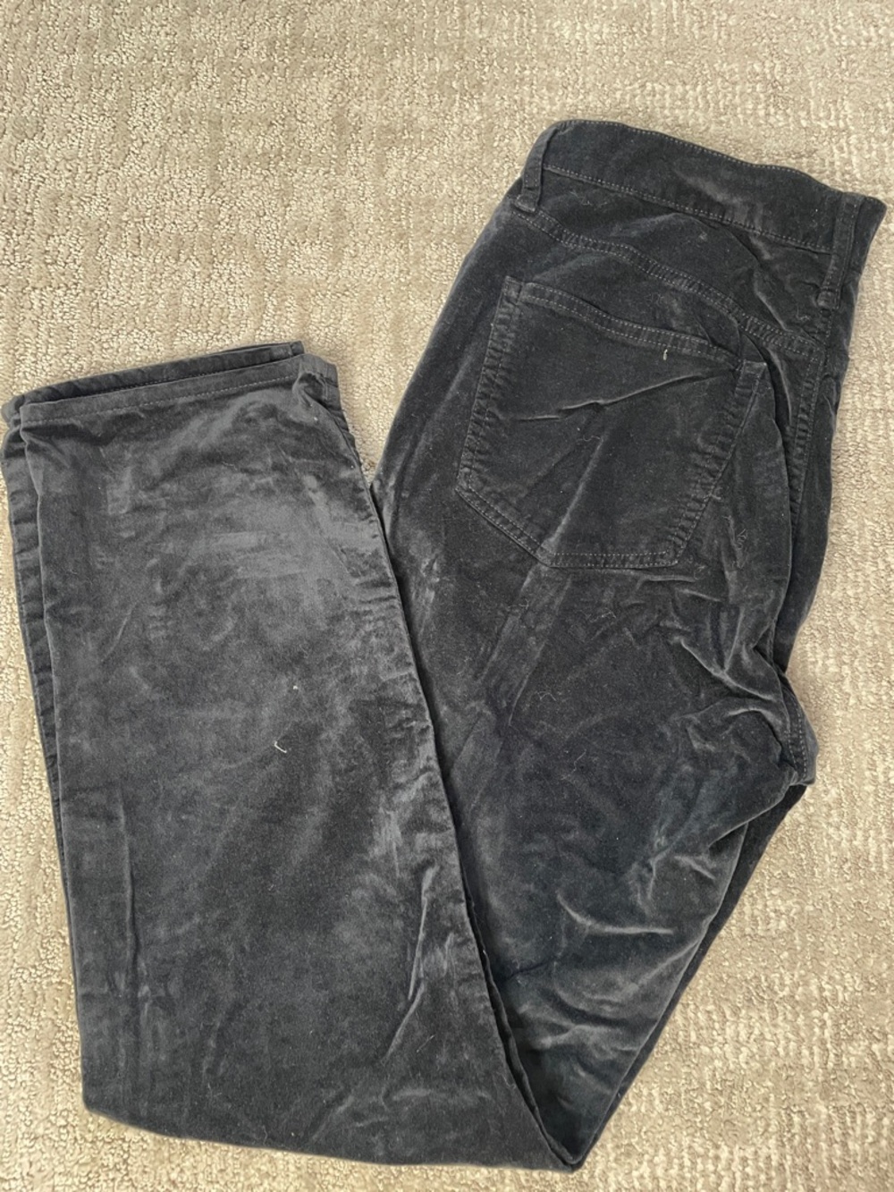 J. Crew Black Corduroy Straight-Leg Pants